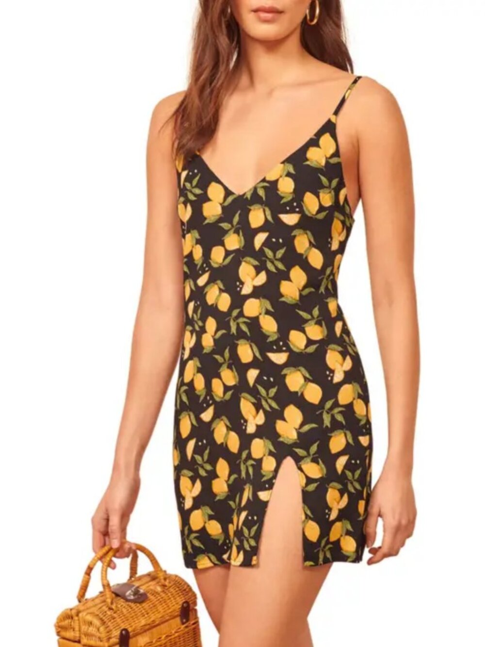 Reformation Marlowe Mini Dress Lemon Drop M